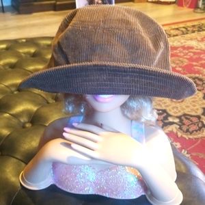 HONG BA Brown Corduroy Bucket Hat